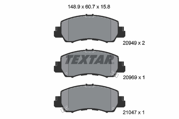 TEXTAR Piduriklotside komplekt, ketaspidur 2094901
