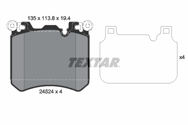 TEXTAR Piduriklotside komplekt, ketaspidur 2452401