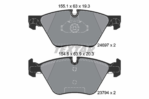 TEXTAR Piduriklotside komplekt, ketaspidur 2469701