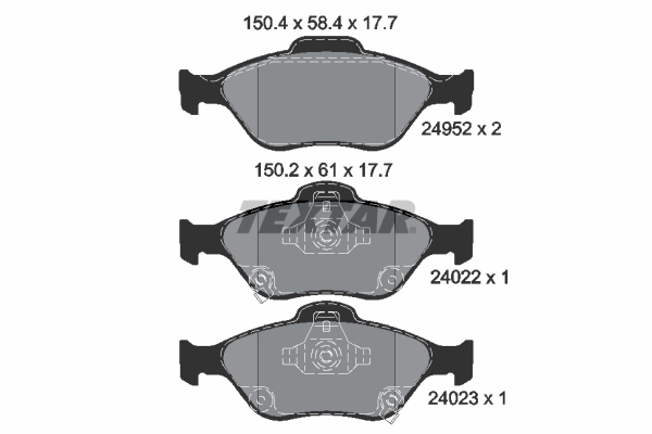 TEXTAR Piduriklotside komplekt, ketaspidur 2495201