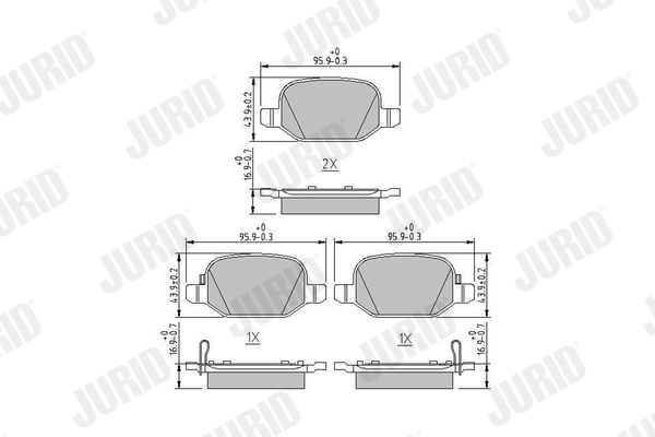 JURID Piduriklotside komplekt, ketaspidur 573445J