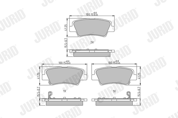 JURID Piduriklotside komplekt, ketaspidur 573816J