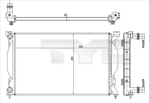 TYC Radiaator,mootorijahutus 702-0012-R