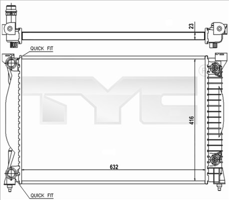 TYC Jäähdytin,moottorin jäähdytys 702-0014-R