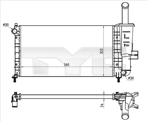 TYC Radiaator,mootorijahutus 709-0026-R