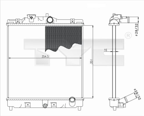 TYC Radiaator,mootorijahutus 712-0052