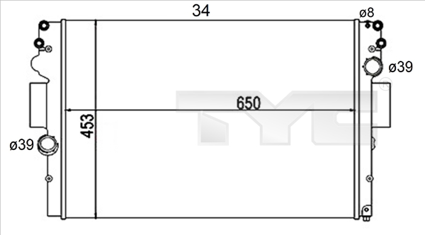 TYC Radiaator,mootorijahutus 715-0004-R