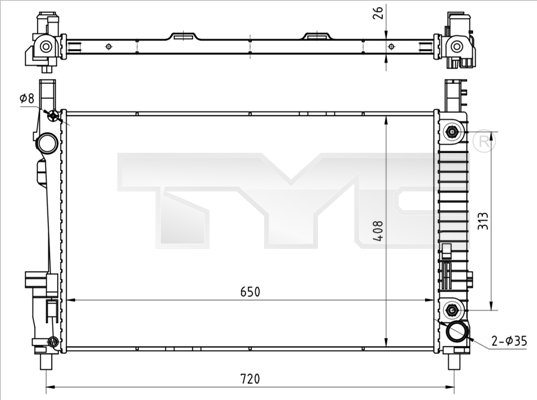 TYC Radiaator,mootorijahutus 721-0020