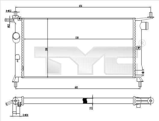 TYC Radiaator,mootorijahutus 725-0020