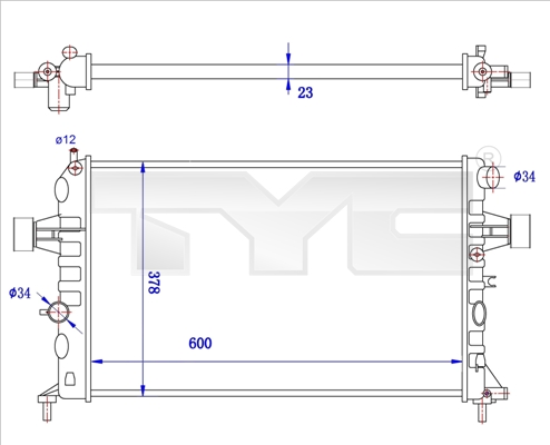 TYC Radiaator,mootorijahutus 725-0038-R