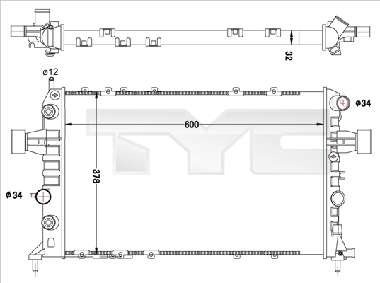 TYC Radiaator,mootorijahutus 725-0040-R