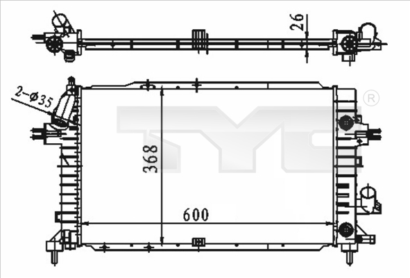TYC Radiaator,mootorijahutus 725-0046