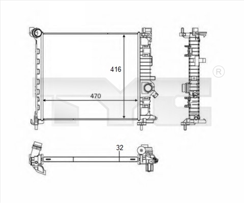 TYC Radiaator,mootorijahutus 725-0050-R