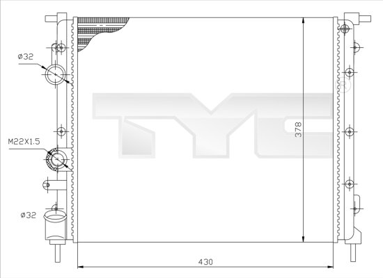 TYC Radiaator,mootorijahutus 728-0026