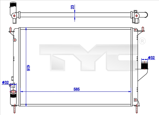 TYC Radiaator,mootorijahutus 728-0057