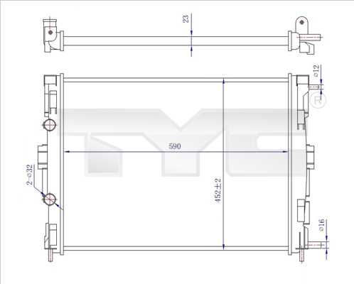 TYC Radiaator,mootorijahutus 728-0059-R