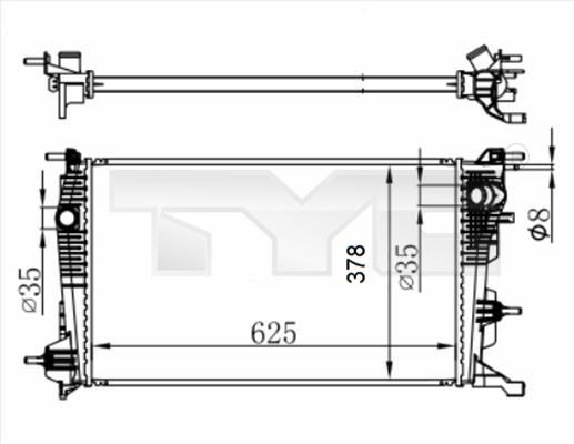 TYC Radiaator,mootorijahutus 728-0065-R