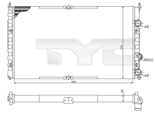TYC Radiaator,mootorijahutus 737-0057