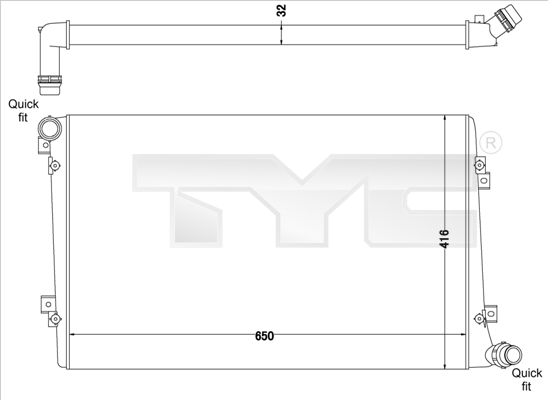 TYC Radiaator,mootorijahutus 737-0063-R