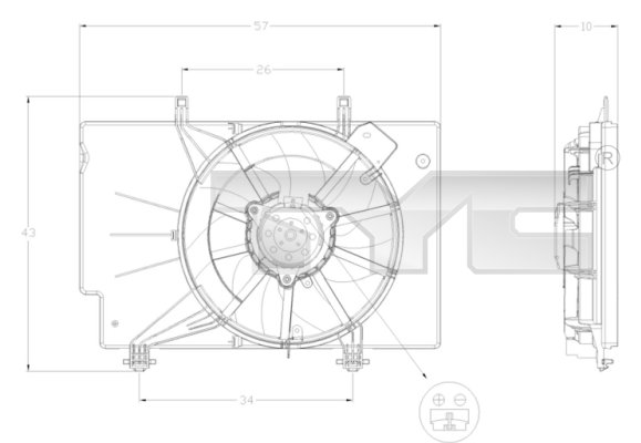 TYC Ventilaator,mootorijahutus 810-0042