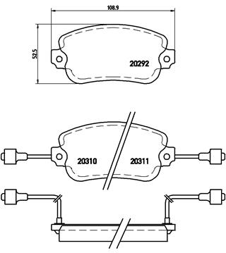 BREMBO Zestaw klocków hamulcowych, hamulce tarczowe P 23 007
