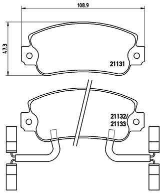 BREMBO Piduriklotside komplekt, ketaspidur P 23 031