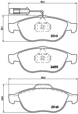 BREMBO Piduriklotside komplekt, ketaspidur P 23 114