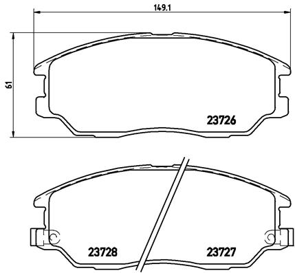 BREMBO Piduriklotside komplekt, ketaspidur P 30 028