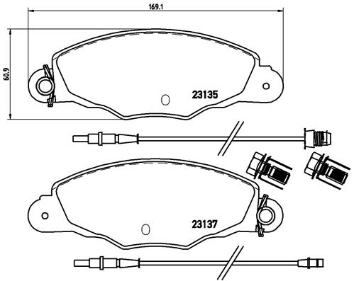 BREMBO Piduriklotside komplekt, ketaspidur P 61 061