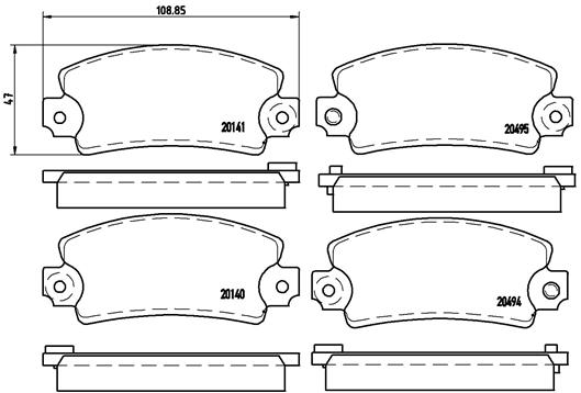 BREMBO Piduriklotside komplekt, ketaspidur P 68 001