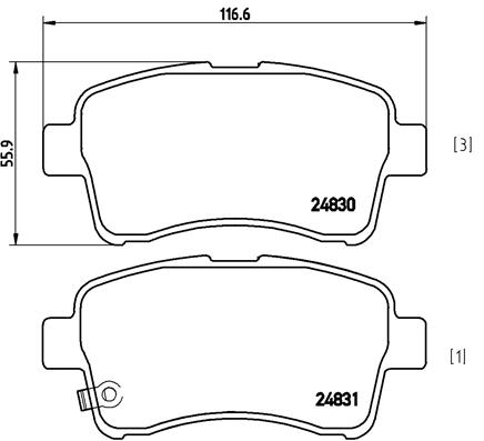 BREMBO Piduriklotside komplekt, ketaspidur P 79 021