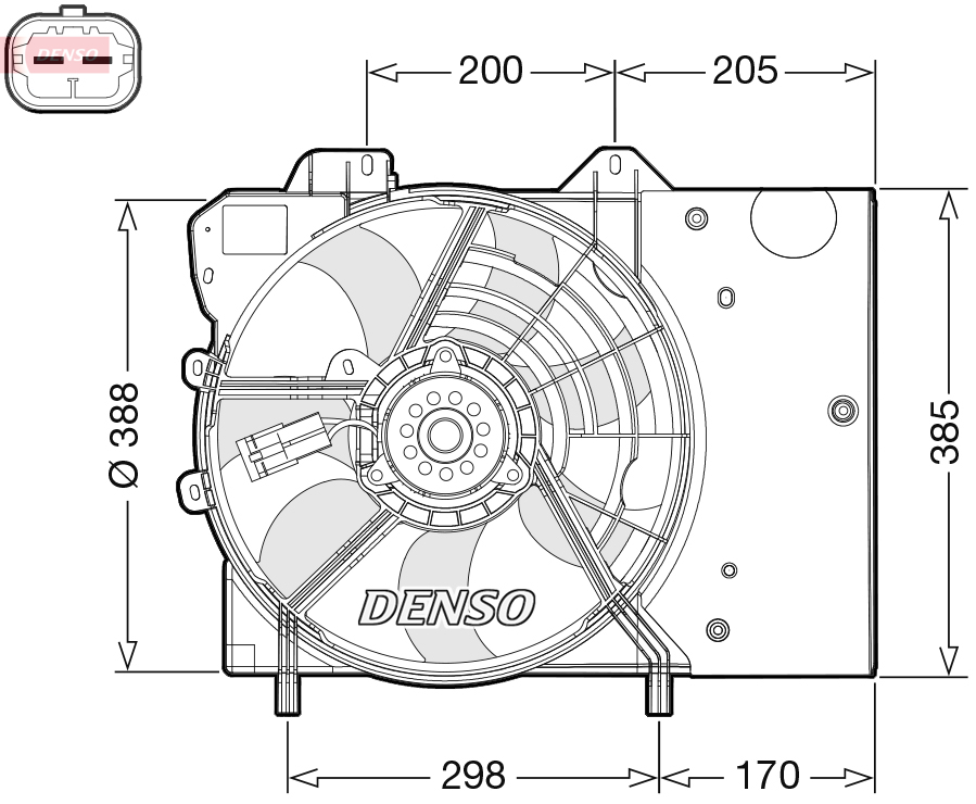 DENSO Ventilaator,mootorijahutus DER21024