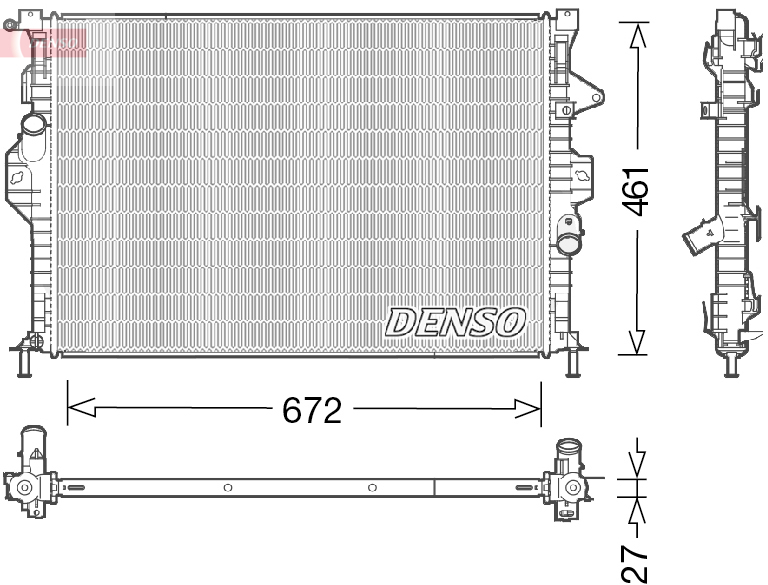 DENSO Jäähdytin,moottorin jäähdytys DRM10048