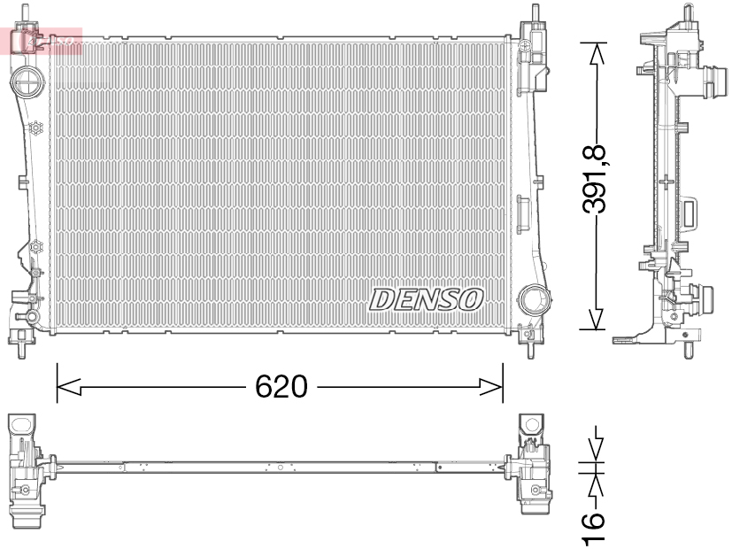 DENSO Jäähdytin,moottorin jäähdytys DRM13017
