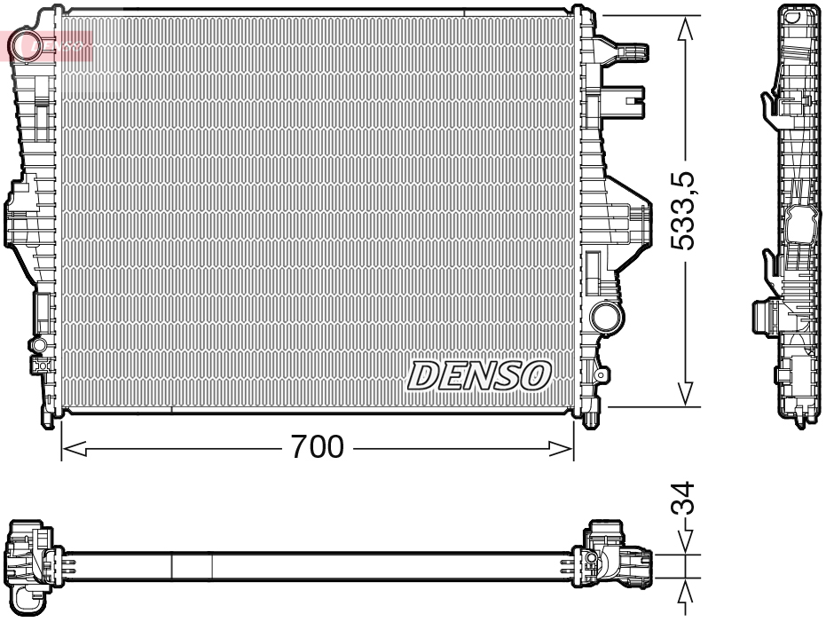 DENSO Jäähdytin,moottorin jäähdytys DRM32050