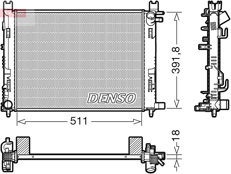 DENSO Jäähdytin,moottorin jäähdytys DRM37002