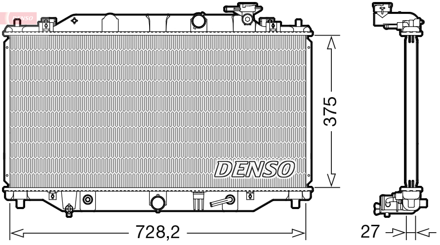 DENSO Jäähdytin,moottorin jäähdytys DRM44044