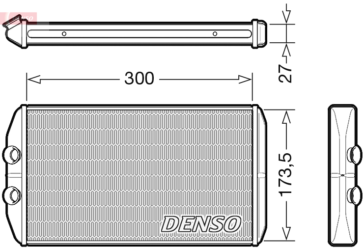 DENSO Värmeväxlare, kupévärmare DRR12008