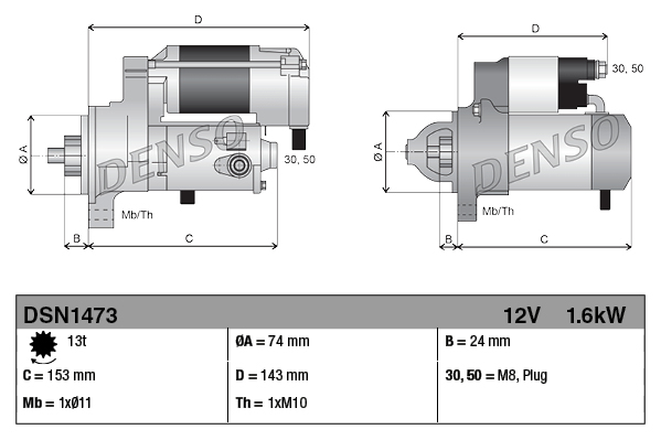 DENSO Käynnistinmoottori DSN1473