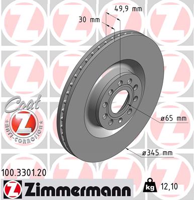ZIMMERMANN stabdžių diskas 100.3301.20