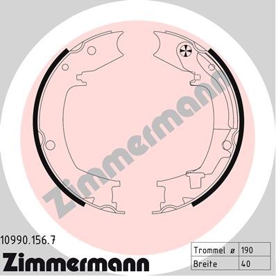 ZIMMERMANN Trummelpiduriklotside komplekt, käsipidur 10990.156.7