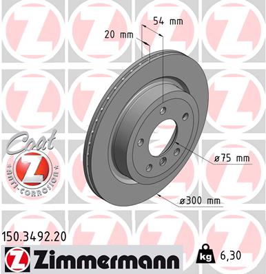 ZIMMERMANN Tarcza hamulcowa 150.3492.20