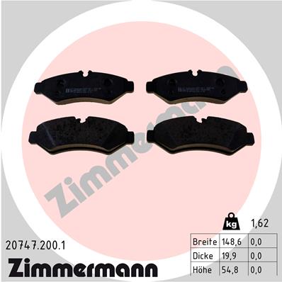ZIMMERMANN Piduriklotside komplekt, ketaspidur 20747.200.1