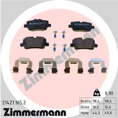 ZIMMERMANN Piduriklotside komplekt, ketaspidur 21421.165.2