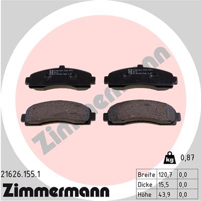 ZIMMERMANN Piduriklotside komplekt, ketaspidur 21626.155.1