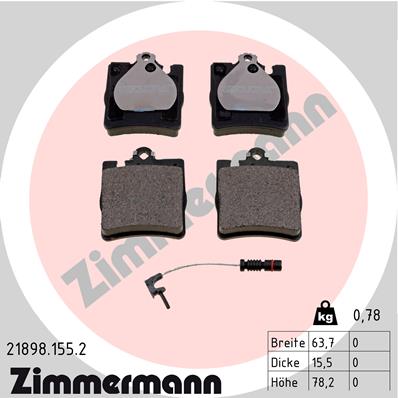 ZIMMERMANN Piduriklotside komplekt, ketaspidur 21898.155.2