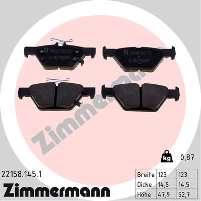 ZIMMERMANN Piduriklotside komplekt, ketaspidur 22158.145.1