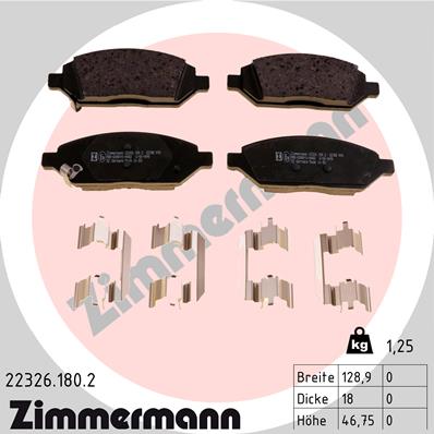 ZIMMERMANN Piduriklotside komplekt, ketaspidur 22326.180.2