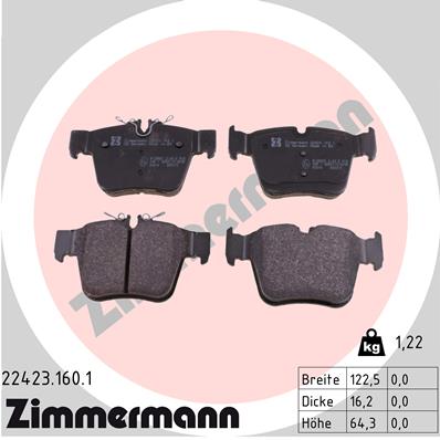 ZIMMERMANN Piduriklotside komplekt, ketaspidur 22423.160.1