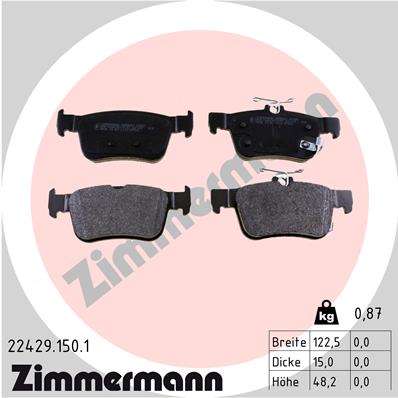 ZIMMERMANN Piduriklotside komplekt, ketaspidur 22429.150.1